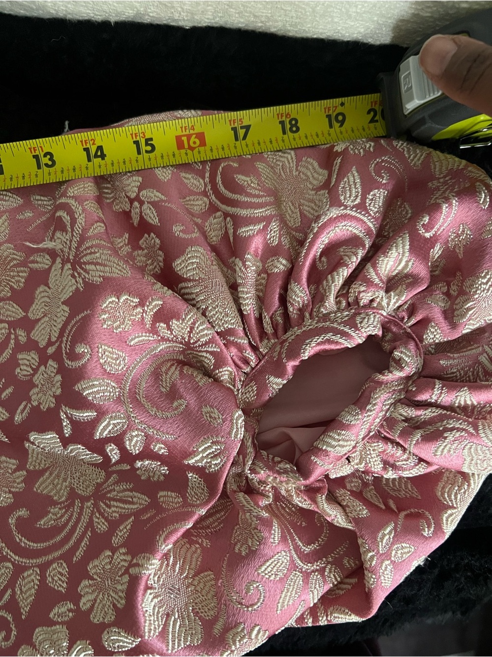 Pink Floral Jacquard Maxi Dress with Statement Sleeves - Picture 11 of 11